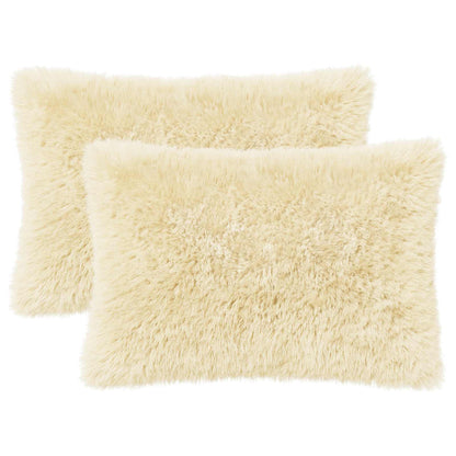 Cushion Cover 2 pcs HEERLEN Cream 40 x 60 cm PV Fleece
