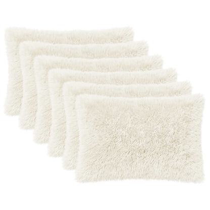 Cushion Cover 6 pcs HEERLEN White 40 x 60 cm PV Fleece