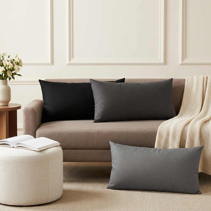 Throw Pillow 6 pcs HEERLEN Dark Grey 40 x 70 cm Fabric