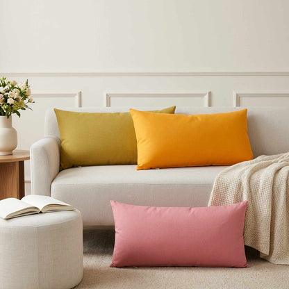 Throw Pillow 6 pcs HEERLEN Light Yellow 40 x 70 cm Fabric