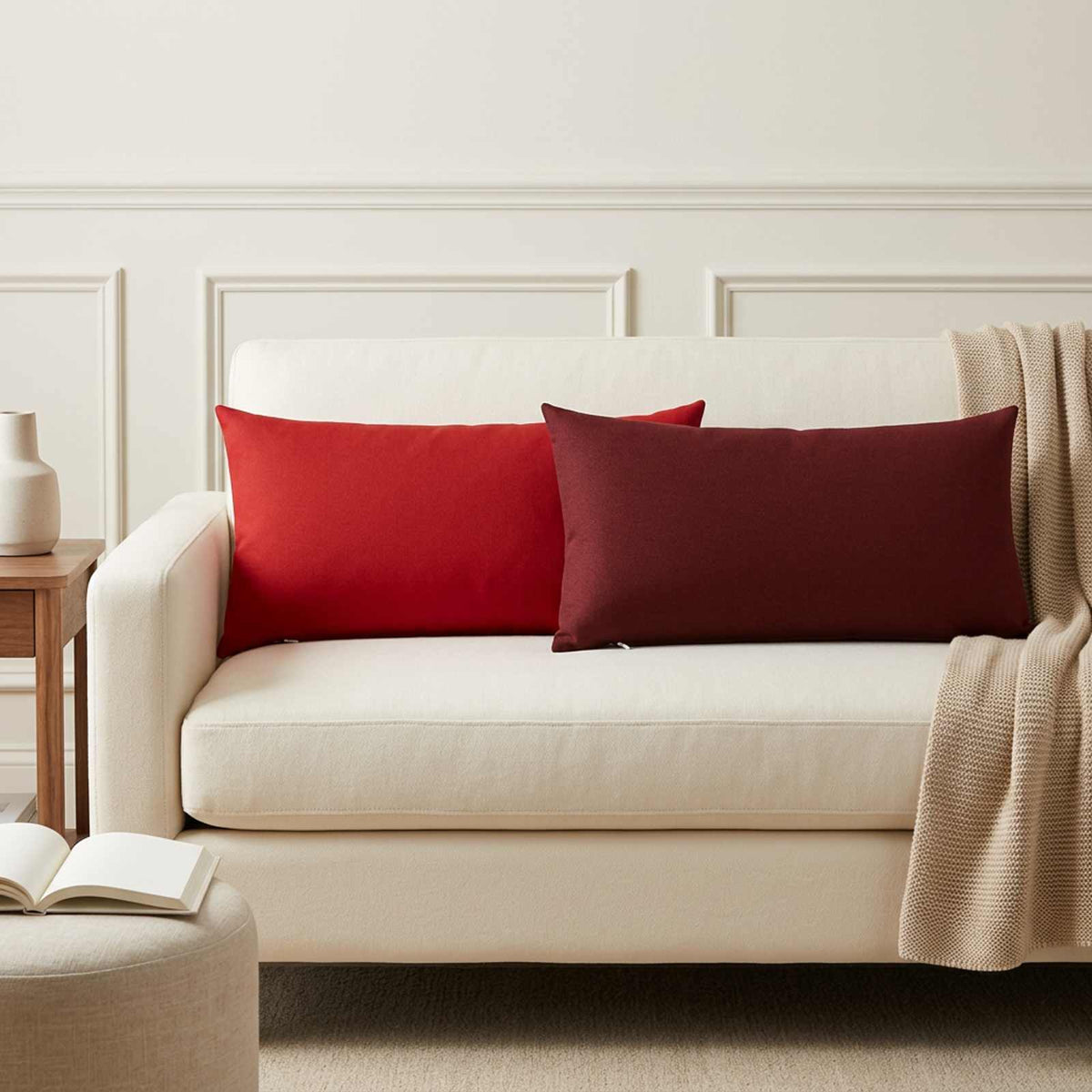 Throw Pillow 6 pcs HEERLEN Red 40 x 80 cm Fabric