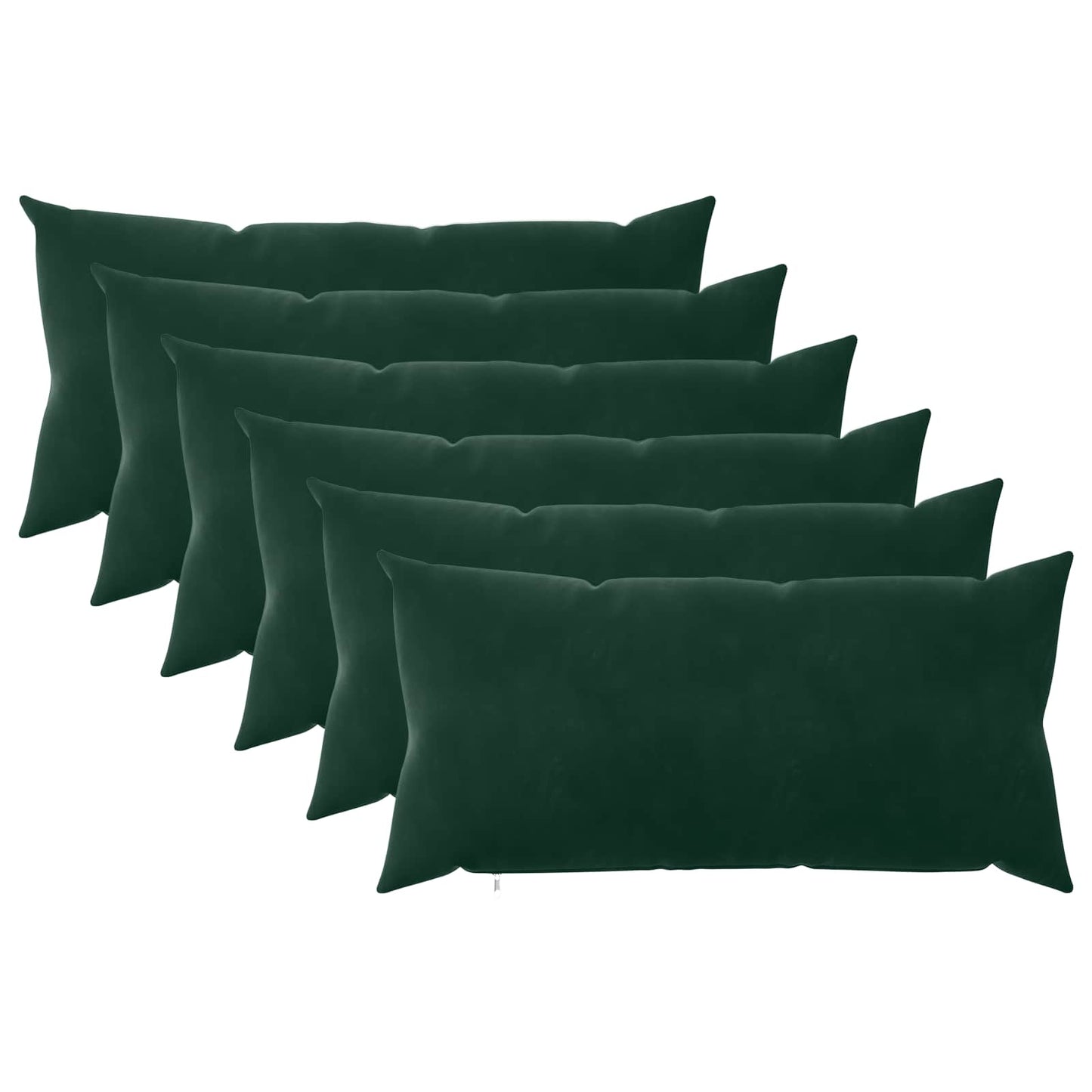 Cushion Cover 6 pcs HEERLEN Dark Green 40 x 70 cm Velvet