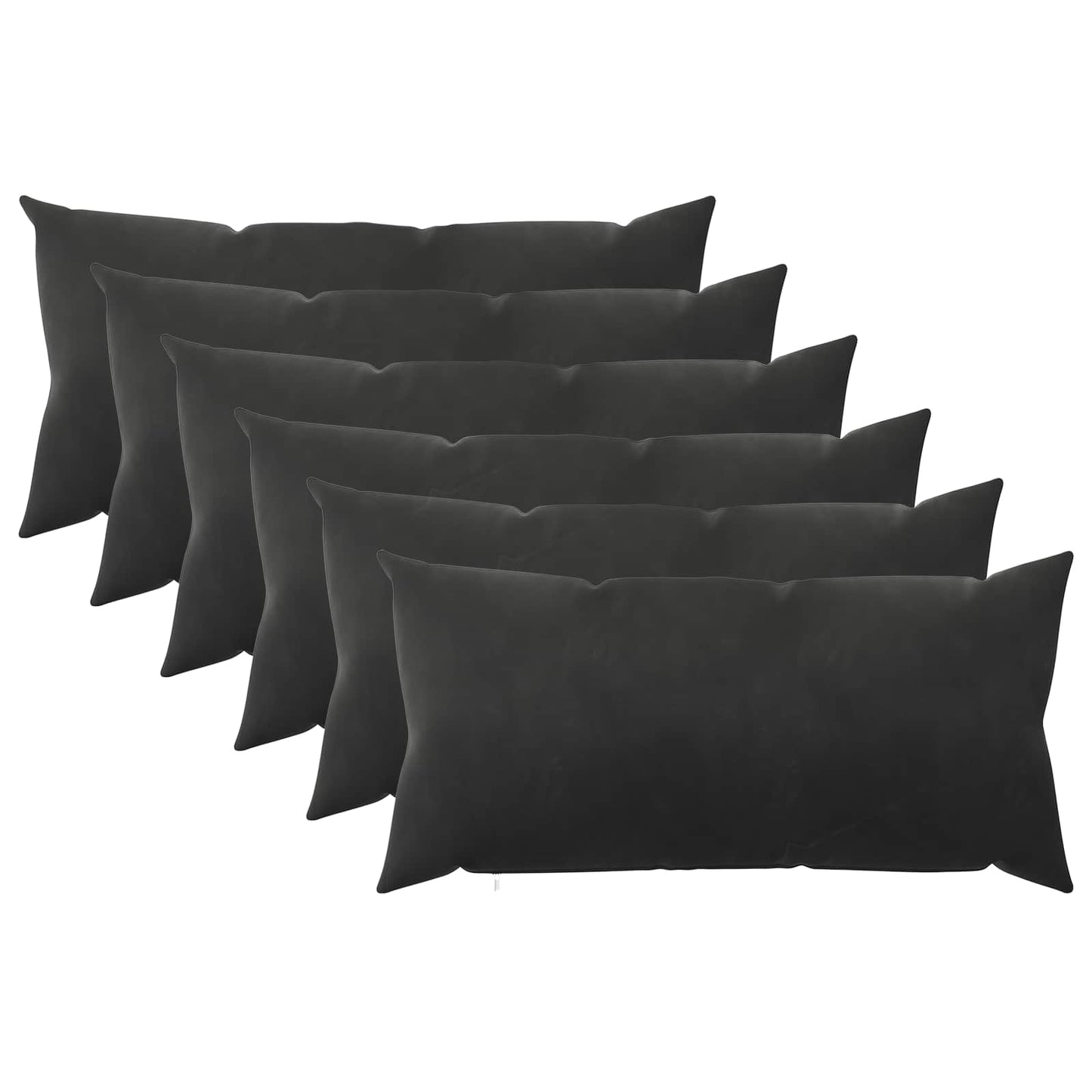 Cushion Cover 6 pcs HEERLEN Black 40 x 70 cm Velvet