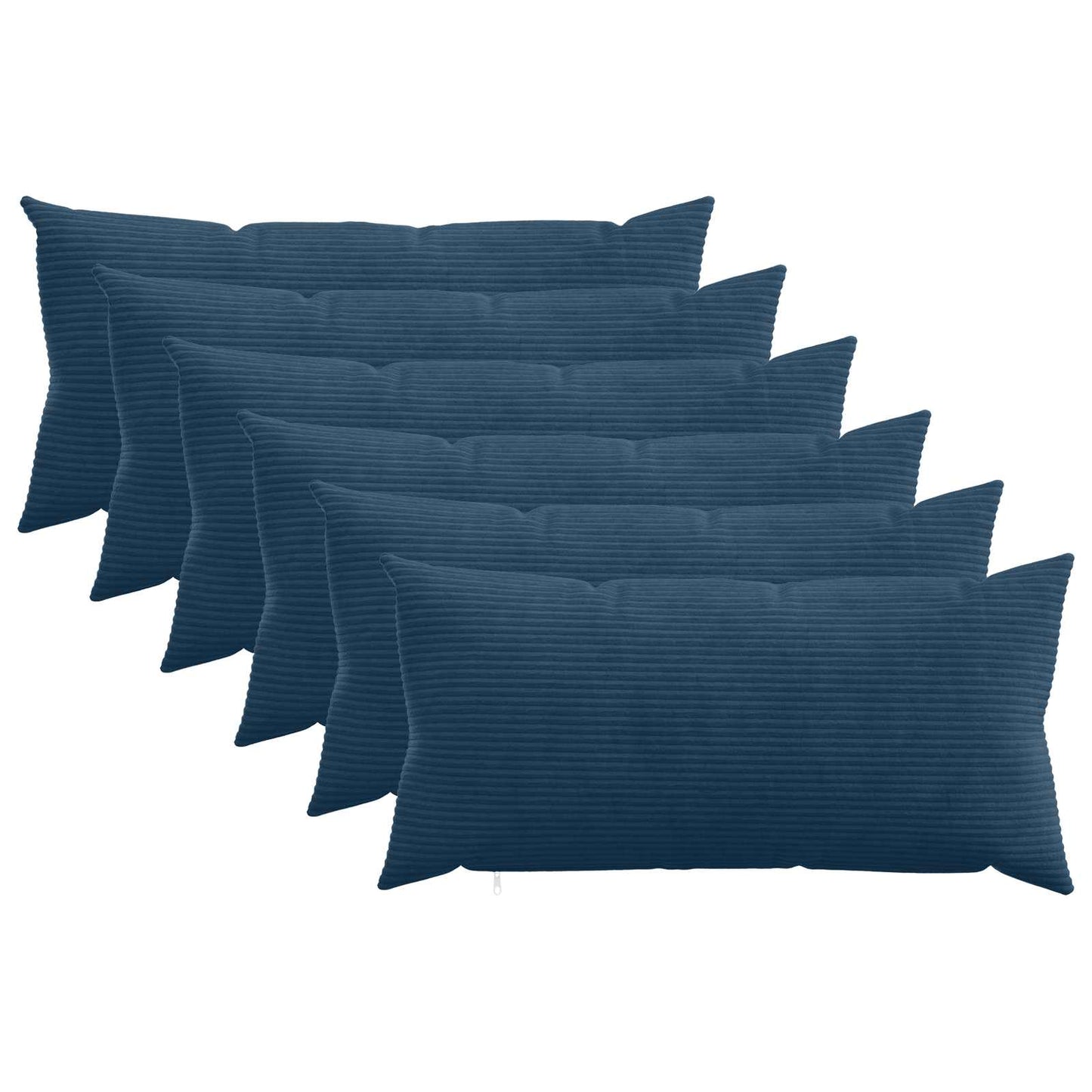Cushion Cover 6 pcs HEERLEN Navy Blue 40 x 70 cm Corduroy