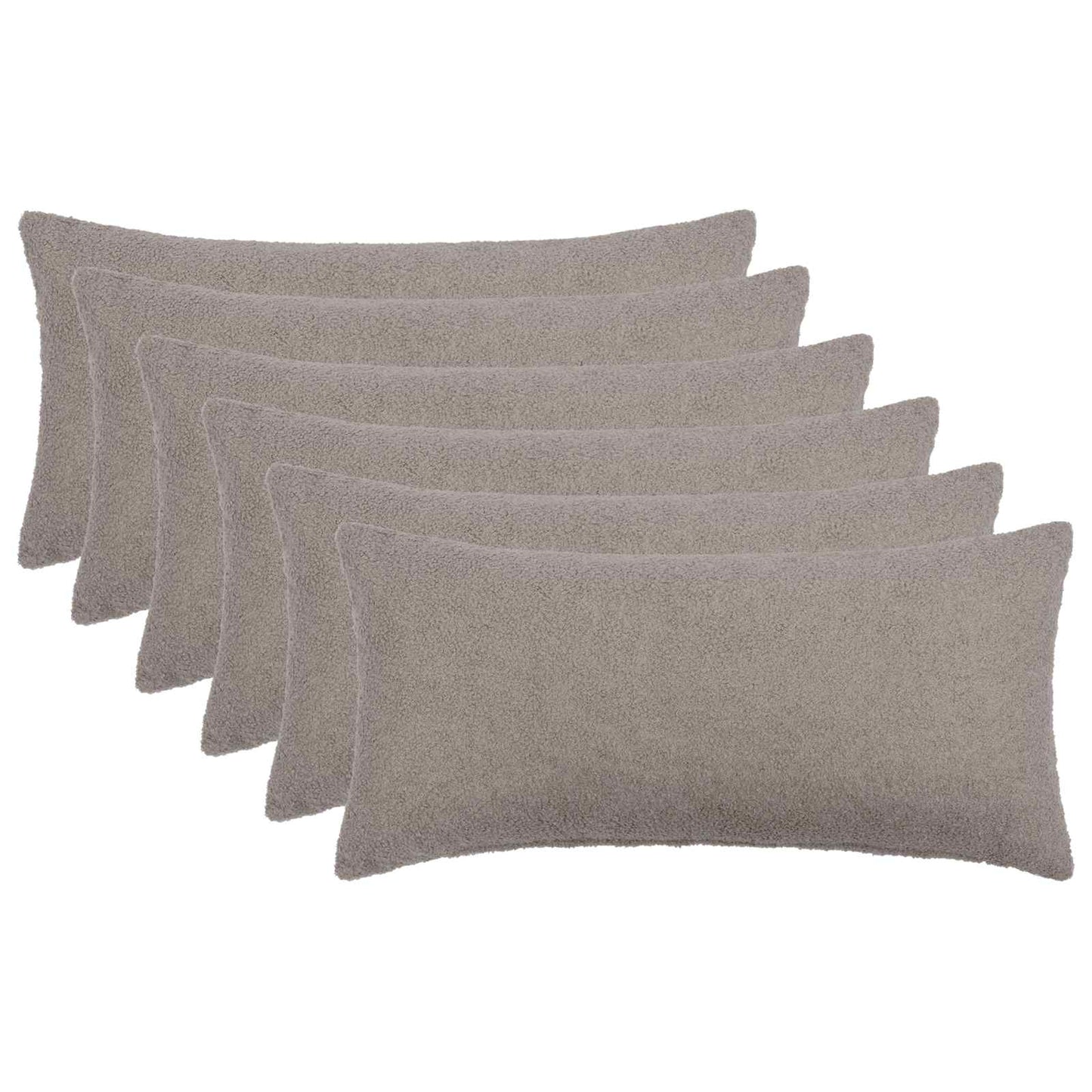Cushion Cover 6 pcs HEERLEN Light Grey 40 x 70 cm Bouclé