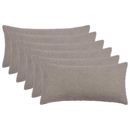 Cushion Cover 6 pcs HEERLEN Light Grey 40 x 70 cm Bouclé