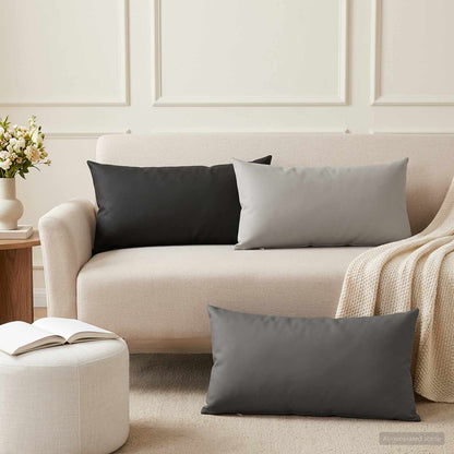 Cushion with Pillow HEERLEN 12 pcs Anthracite Polyester