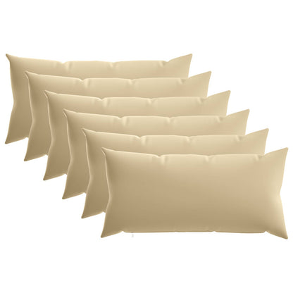 Cushion Cover 6 pcs HEERLEN Beige 40 x 70 cm Polyester