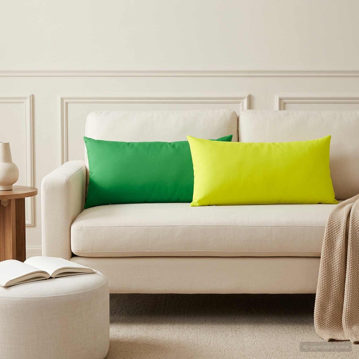 Cushion Cover 12 pcs HEERLEN Bright Green 40 x 80 cm Polyester