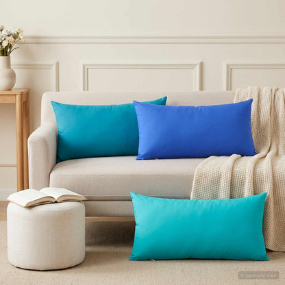 Cushion Cover 12 pcs HEERLEN Royal Blue 40 x 80 cm Polyester