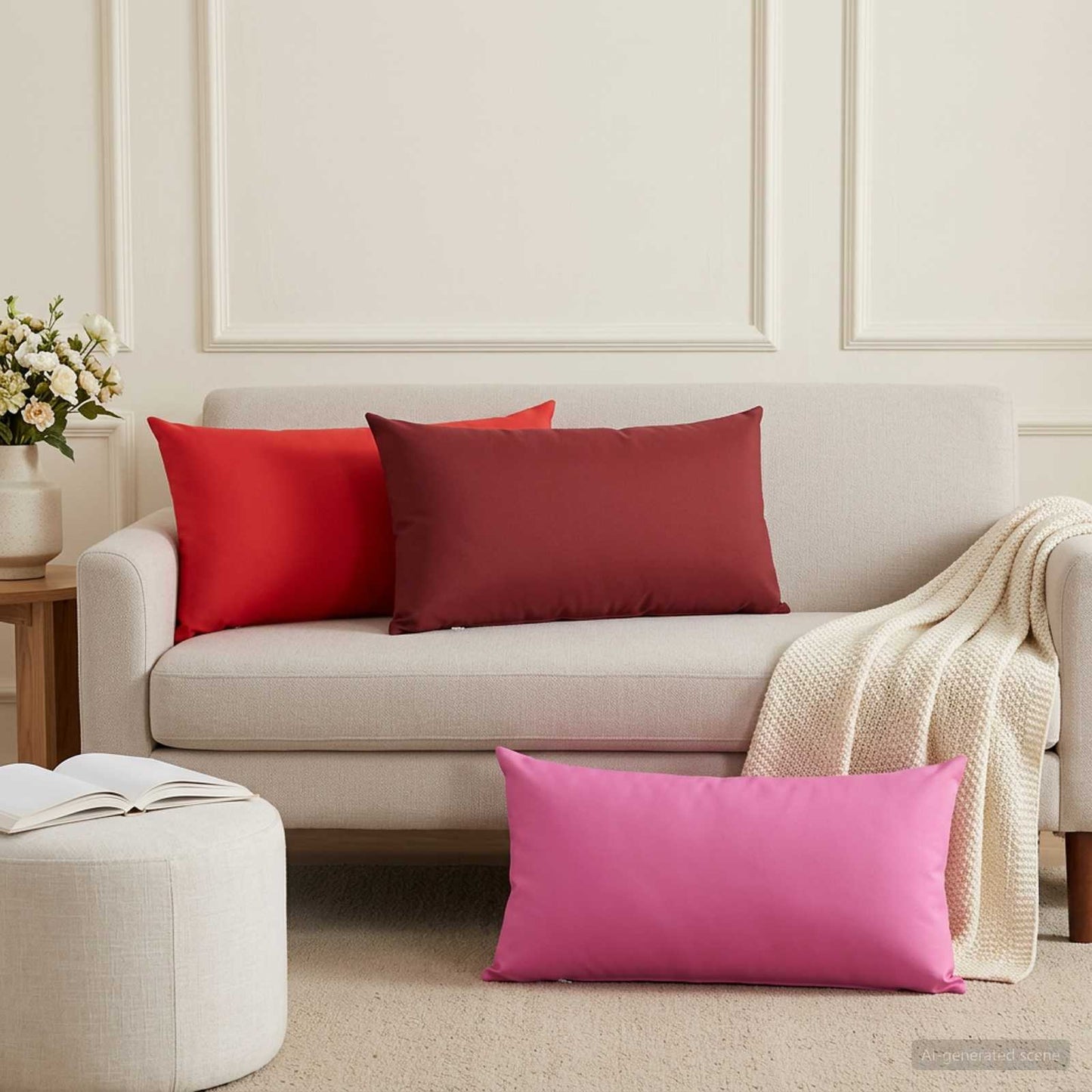 Cushion Cover 12 pcs HEERLEN Pink 40 x 80 cm Polyester