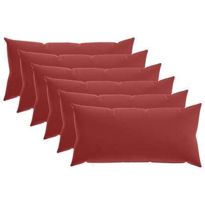 Cushion Cover 6 pcs HEERLEN Wine Red 40 x 70 cm Polyester
