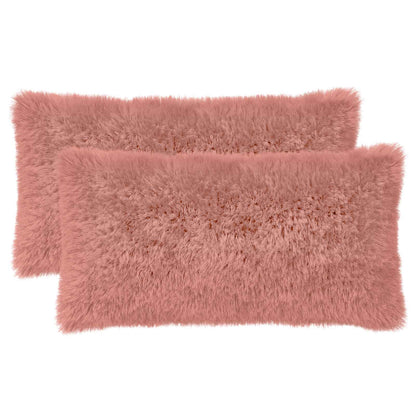 Cushion Cover 2 pcs HEERLEN Pink 40 x 70 cm PV Fleece