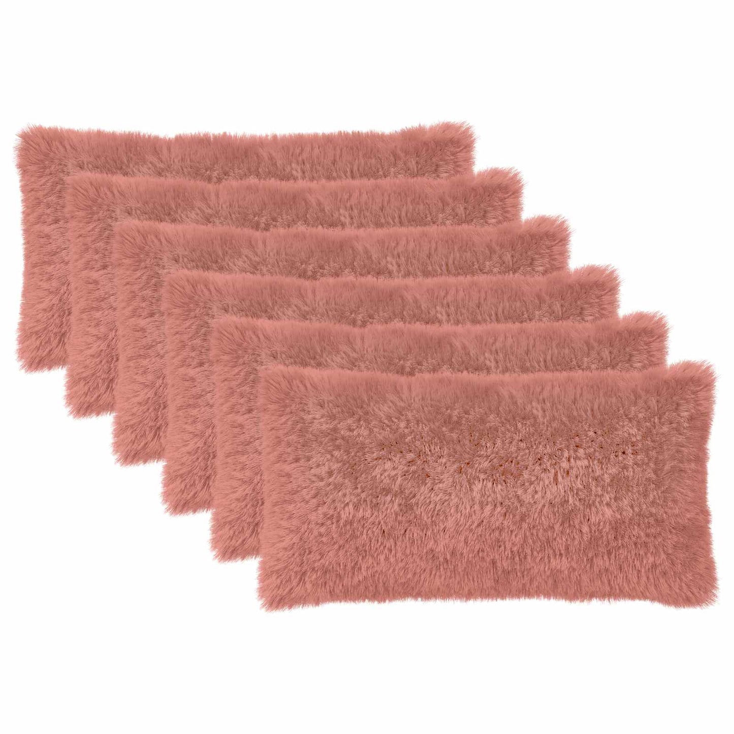 Cushion Cover 6 pcs HEERLEN Pink 40 x 70 cm PV Fleece