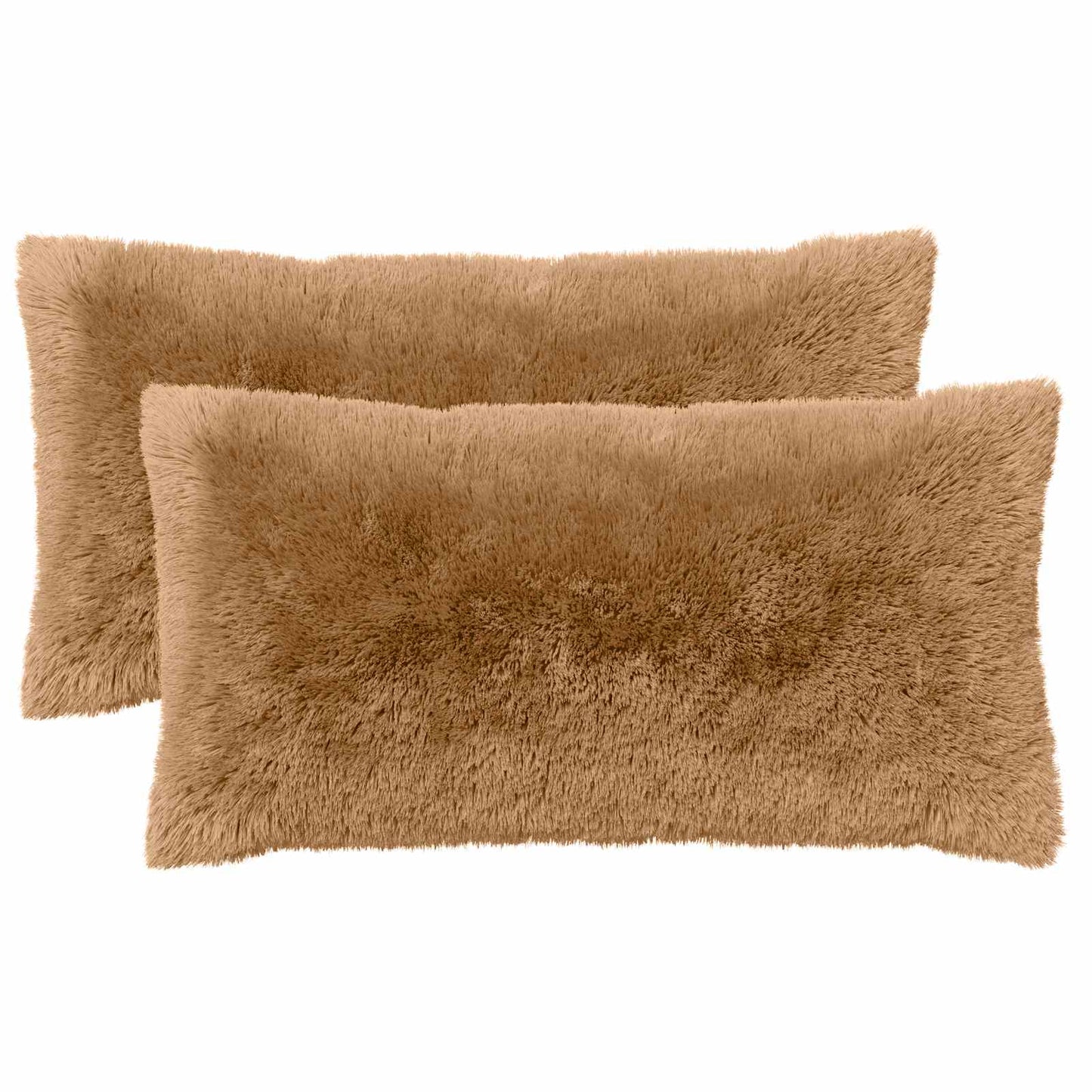 Cushion Cover 2 pcs HEERLEN Taupe 40 x 70 cm PV Fleece