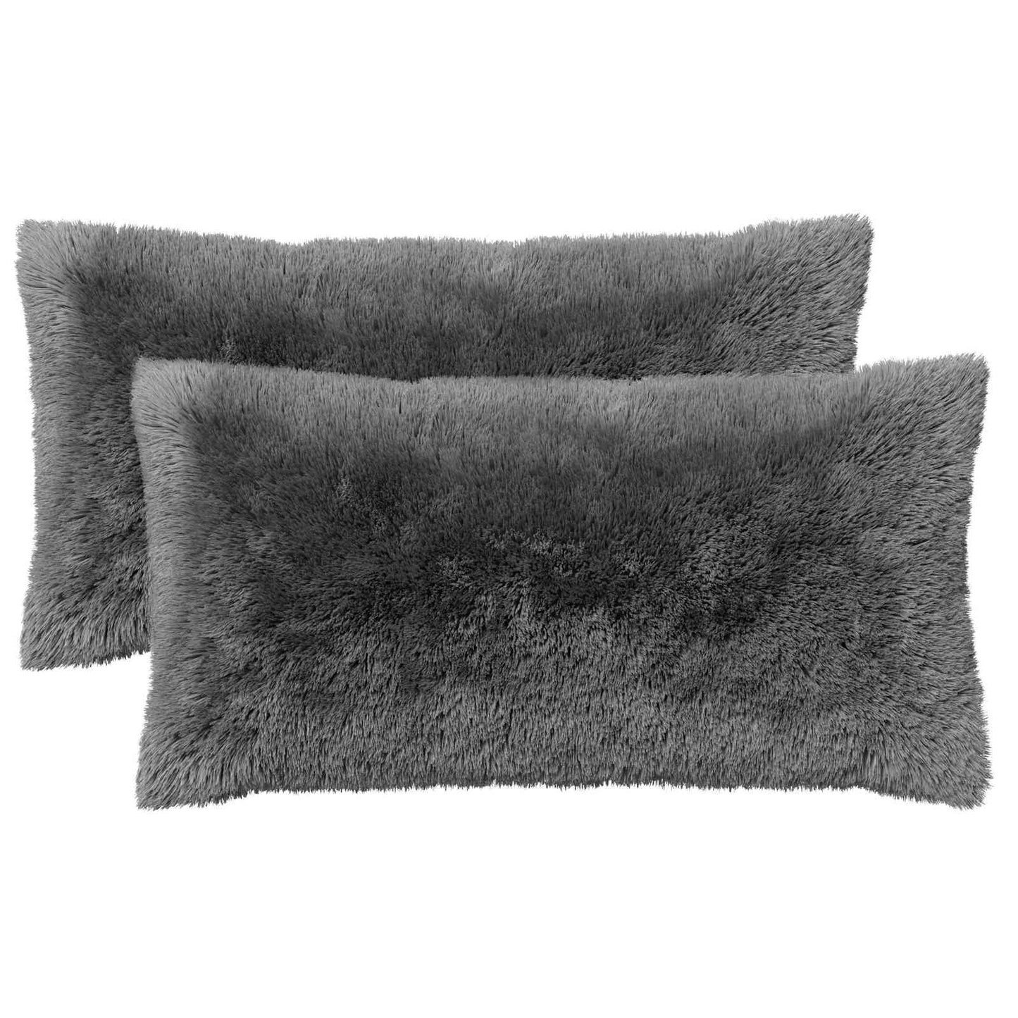 Cushion Cover 2 pcs HEERLEN Light Grey 40 x 70 cm PV Fleece