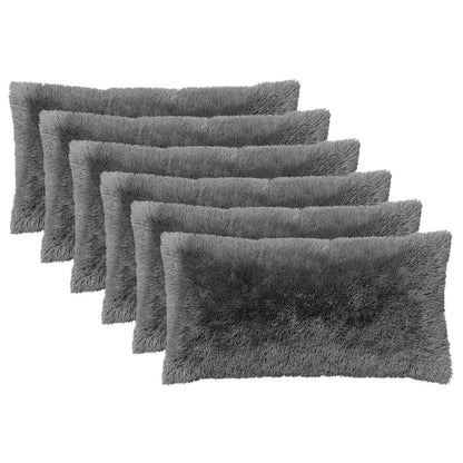 Cushion Cover 6 pcs HEERLEN Light Grey 40 x 70 cm PV Fleece