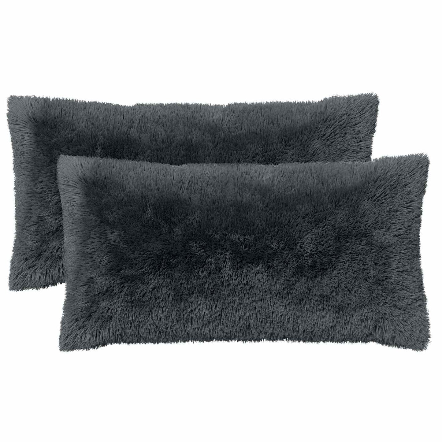 Cushion Cover 2 pcs HEERLEN Anthracite 40 x 70 cm PV Fleece