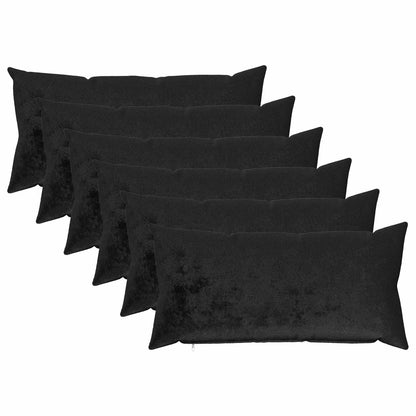 Cushion Cover 6 pcs HEERLEN Black 40 x 70 cm Flannel