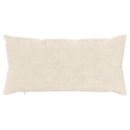 Cushion Cover 2 pcs HEERLEN White 40 x 70 cm Faux Rabbit Fur