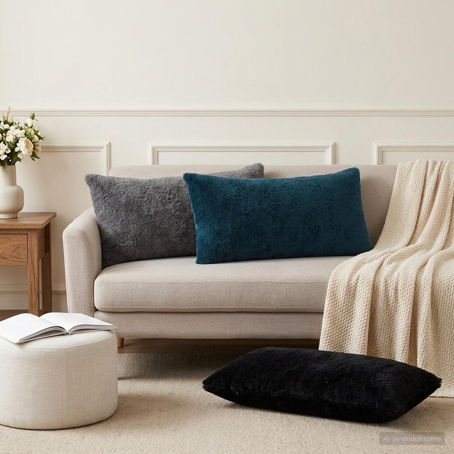 Cushion Cover 6 pcs HEERLEN Navy Blue 40 x 70 cm