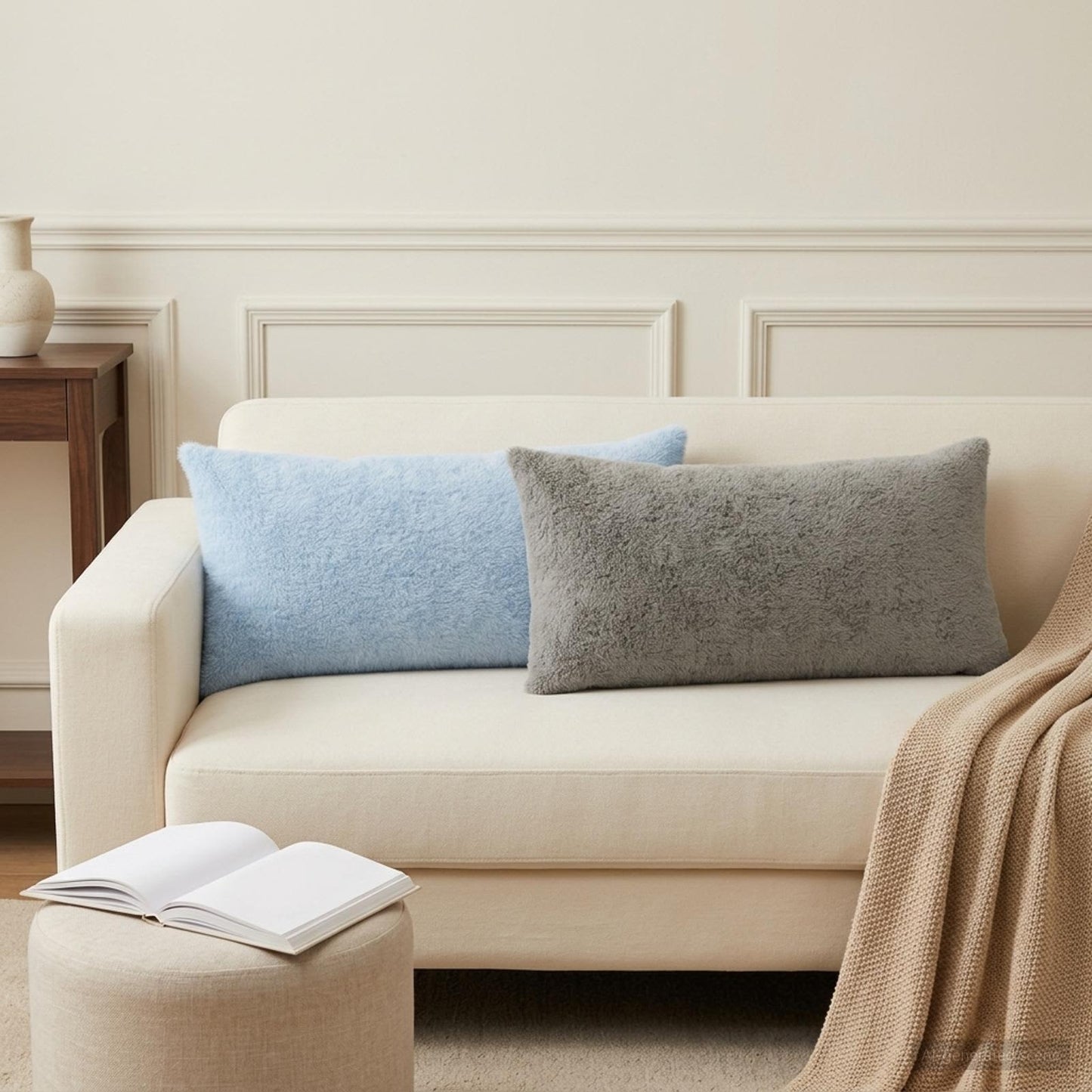 Cushion Cover 6 pcs HEERLEN Light Blue 40 x 80 cm
