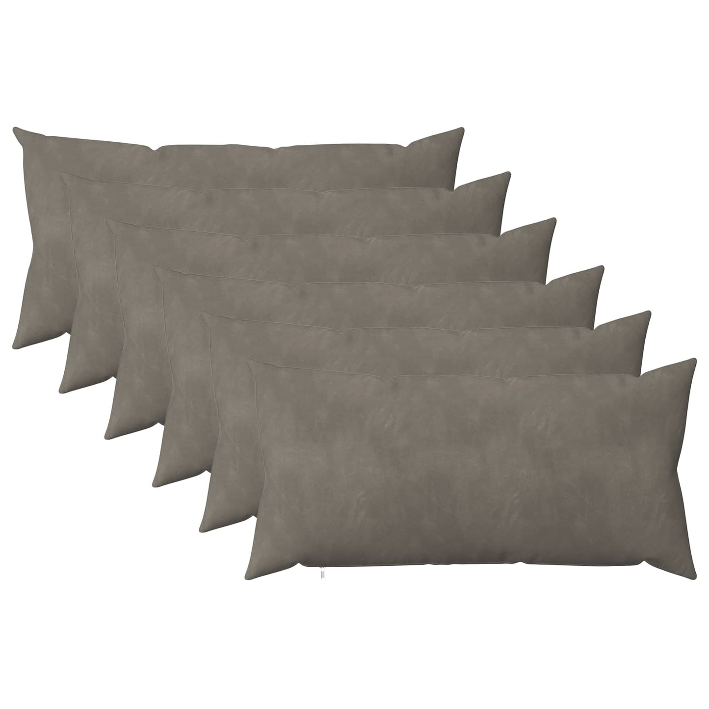 Cushion Cover 6 pcs HEERLEN Light Grey 40 x 80 cm Velvet