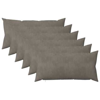 Cushion Cover 6 pcs HEERLEN Light Grey 40 x 80 cm Velvet