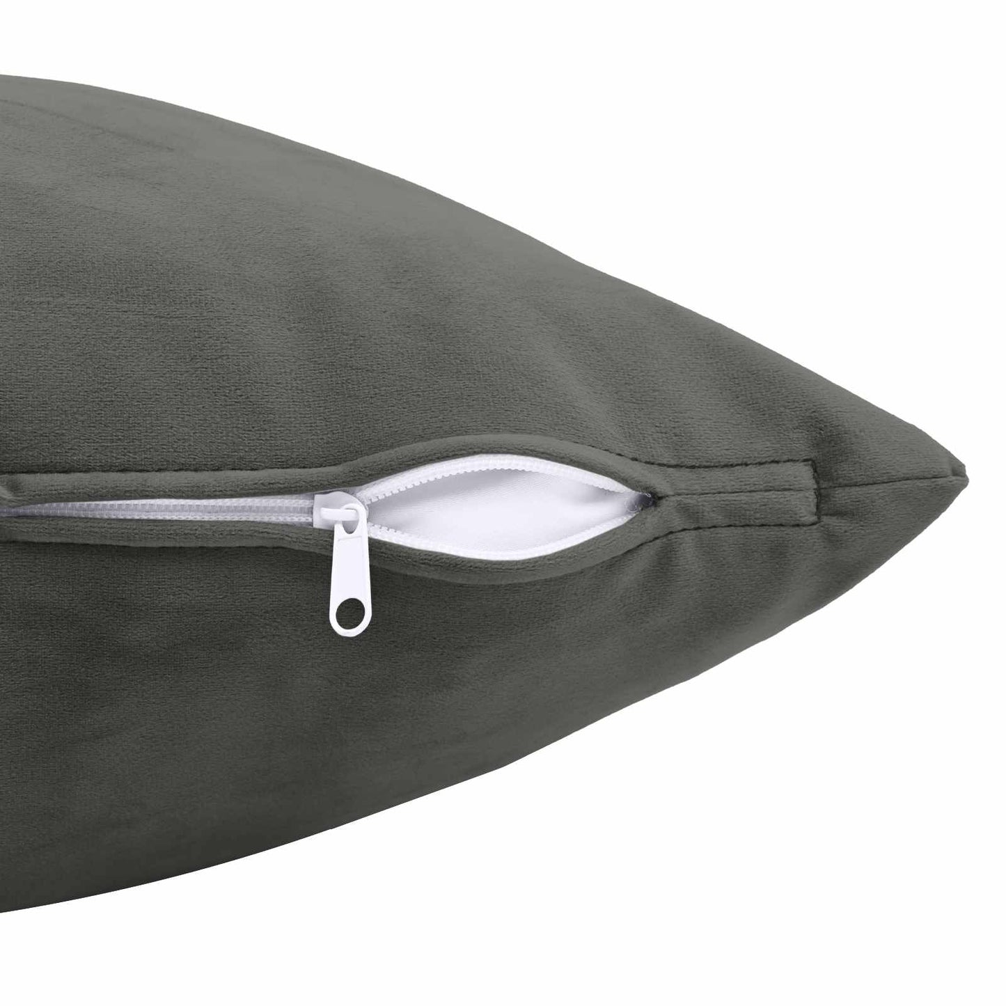 Cushion Cover 2 pcs HEERLEN Dark Grey 40 x 80 cm Velvet