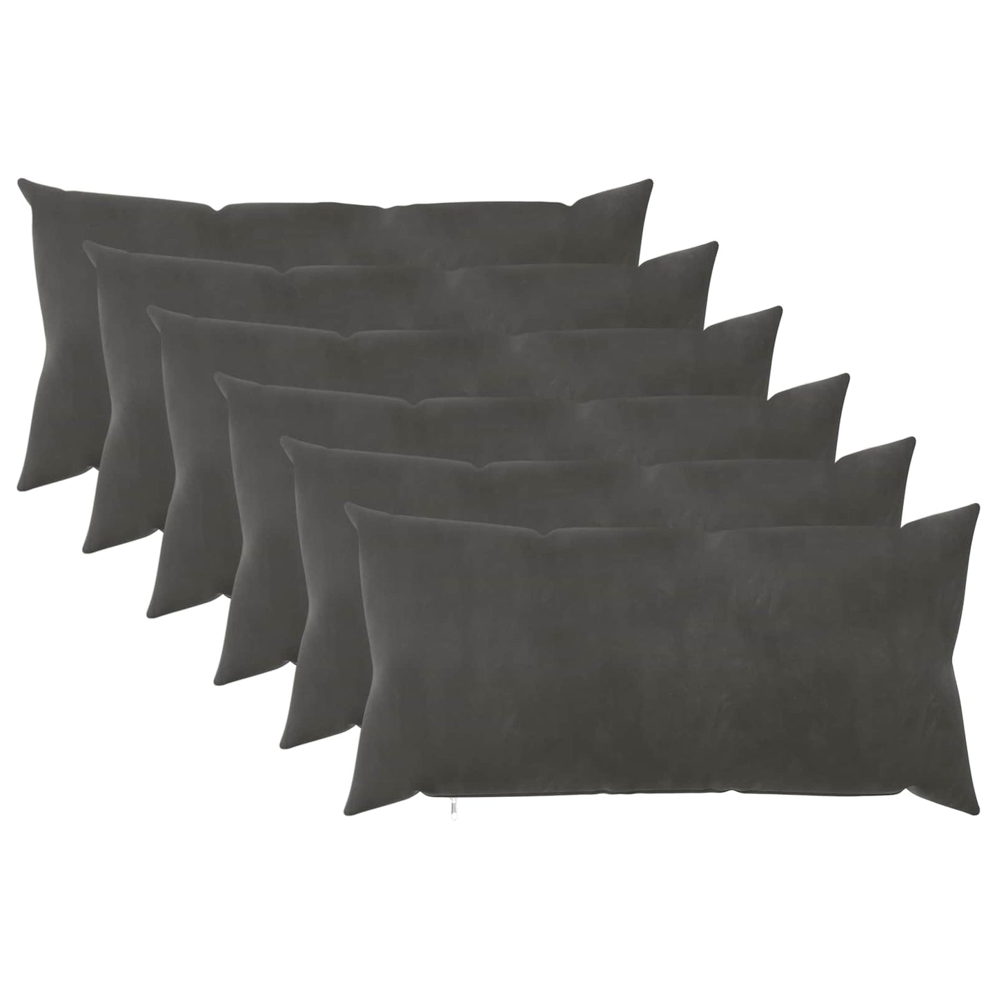 Cushion Cover 6 pcs HEERLEN Dark Grey 40 x 80 cm Velvet