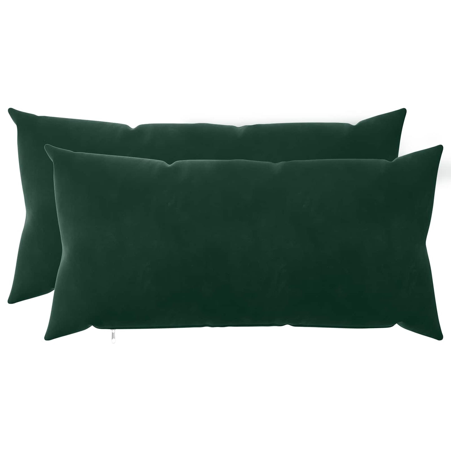 Cushion Cover 2 pcs HEERLEN Dark Green 40 x 80 cm Velvet