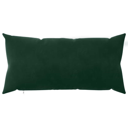 Cushion Cover 2 pcs HEERLEN Dark Green 40 x 80 cm Velvet
