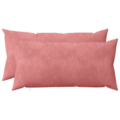 Cushion Cover 2 pcs HEERLEN Pink 40 x 80 cm Velvet
