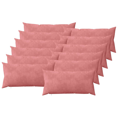 Cushion Cover 12 pcs HEERLEN Pink 40 x 80 cm Velvet