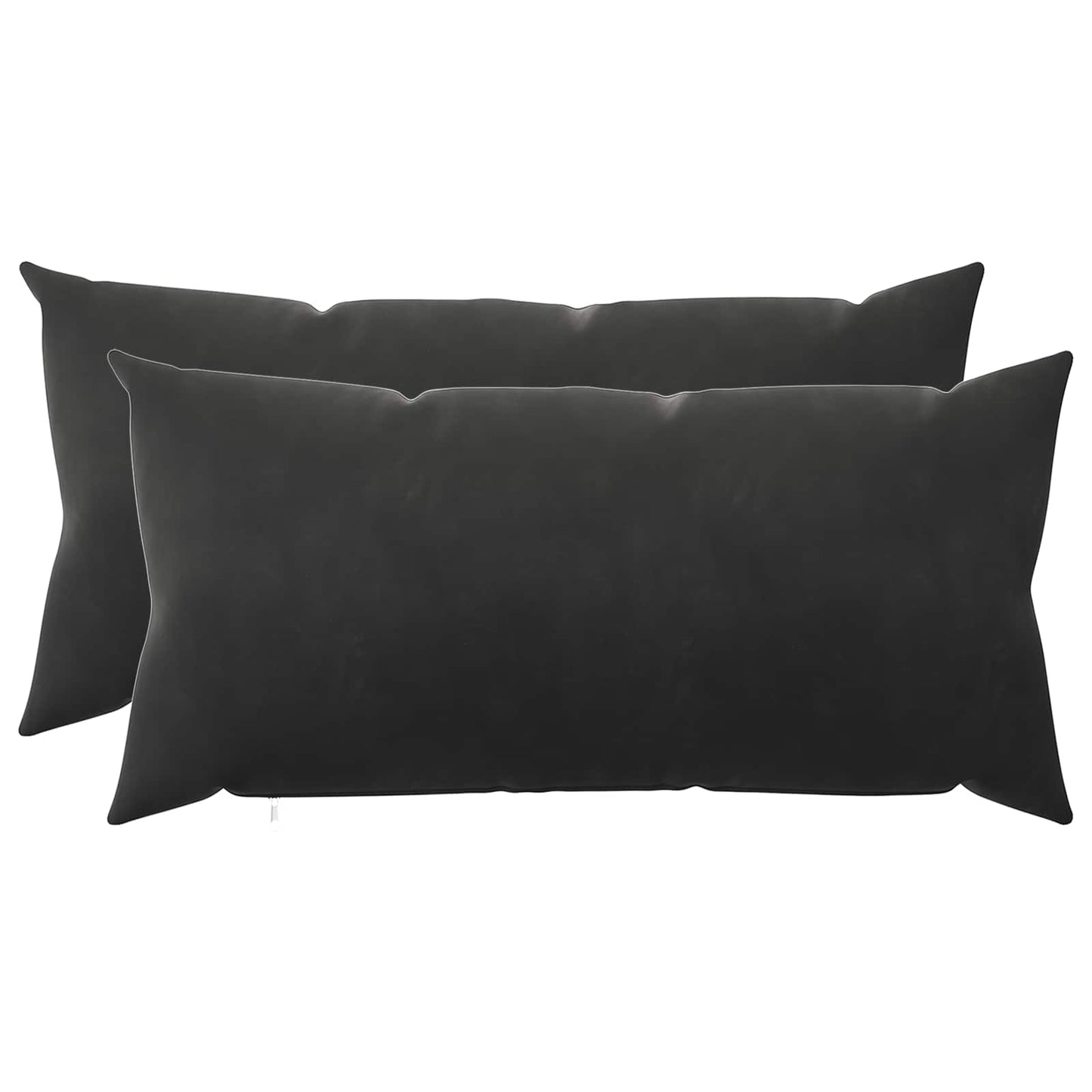 Cushion Cover 2 pcs HEERLEN Black 40 x 80 cm Velvet