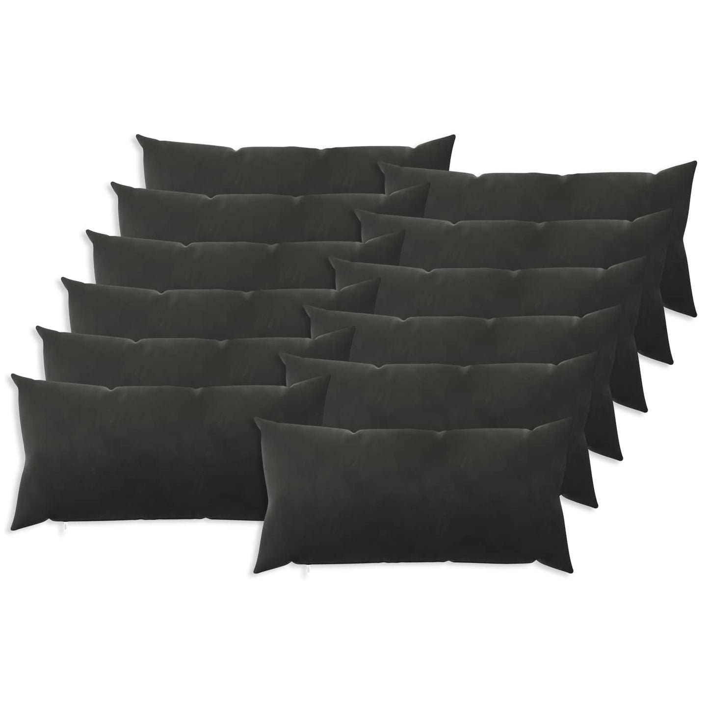 Cushion Cover 12 pcs HEERLEN Black 40 x 80 cm Velvet