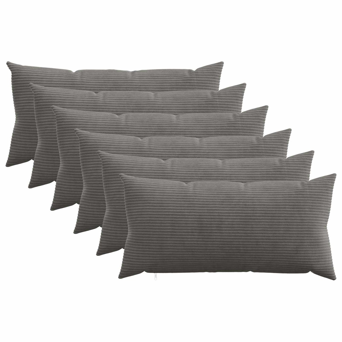 Cushion Cover 6 pcs HEERLEN Dark Grey 40 x 80 cm Corduroy