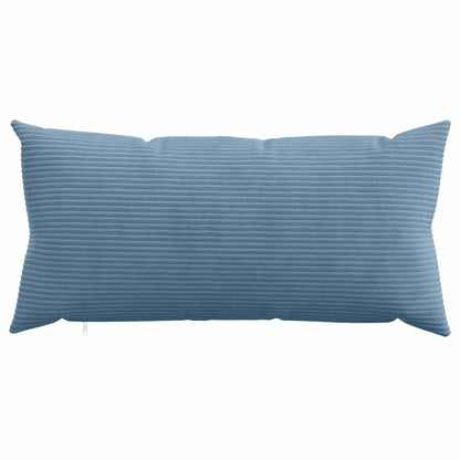 Cushion Cover 12 pcs HEERLEN Blue 40 x 80 cm Corduroy
