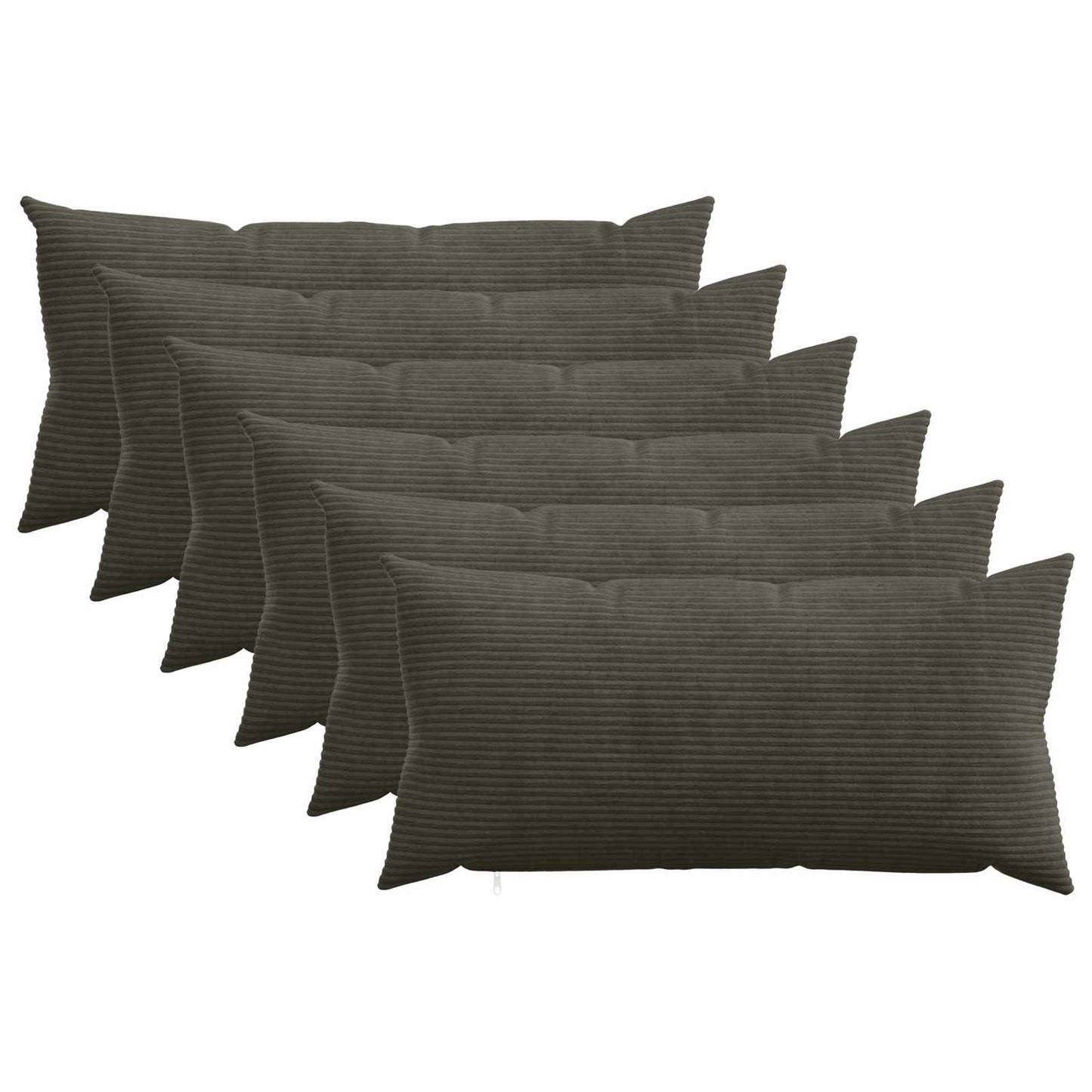 Cushion Cover 6 pcs HEERLEN Anthracite 40 x 80 cm Corduroy