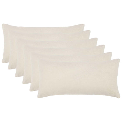 Cushion Cover 6 pcs HEERLEN Cream 40 x 80 cm Bouclé
