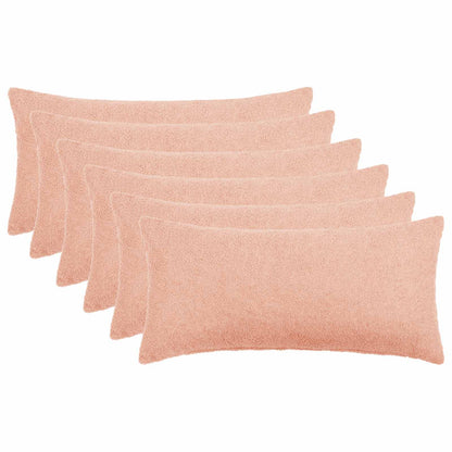 Cushion Cover 6 pcs HEERLEN Pink 40 x 80 cm Bouclé