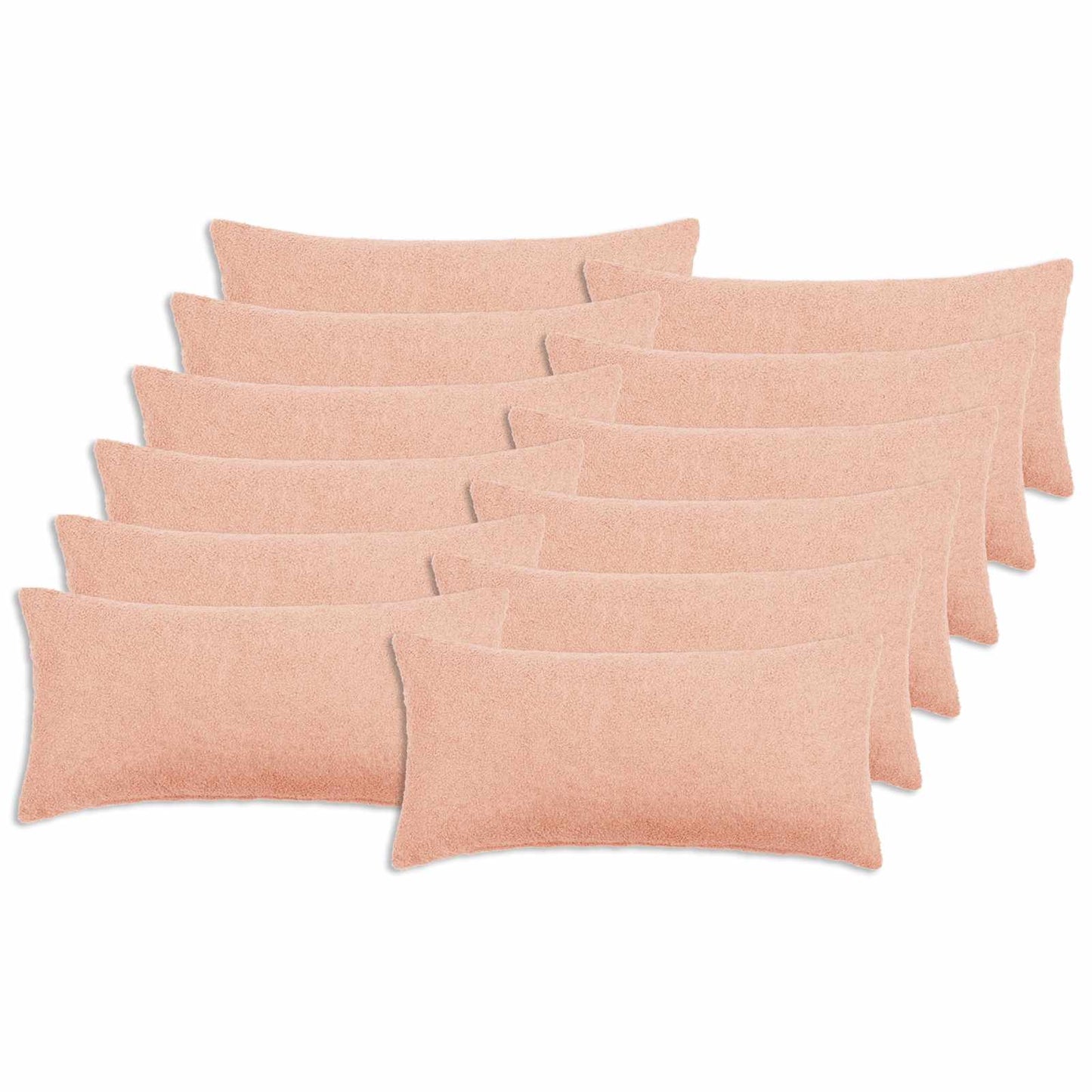 Cushion Cover 12 pcs HEERLEN Pink 40 x 80 cm Bouclé