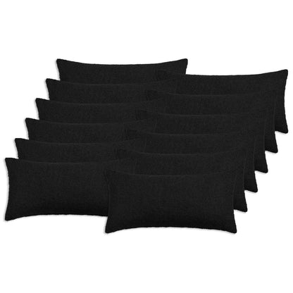 Cushion Cover 12 pcs HEERLEN Black 40 x 80 cm Bouclé