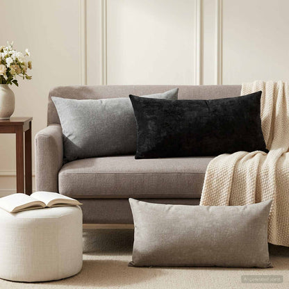 Throw Pillow 6 pcs HEERLEN Anthracite 40 x 70 cm