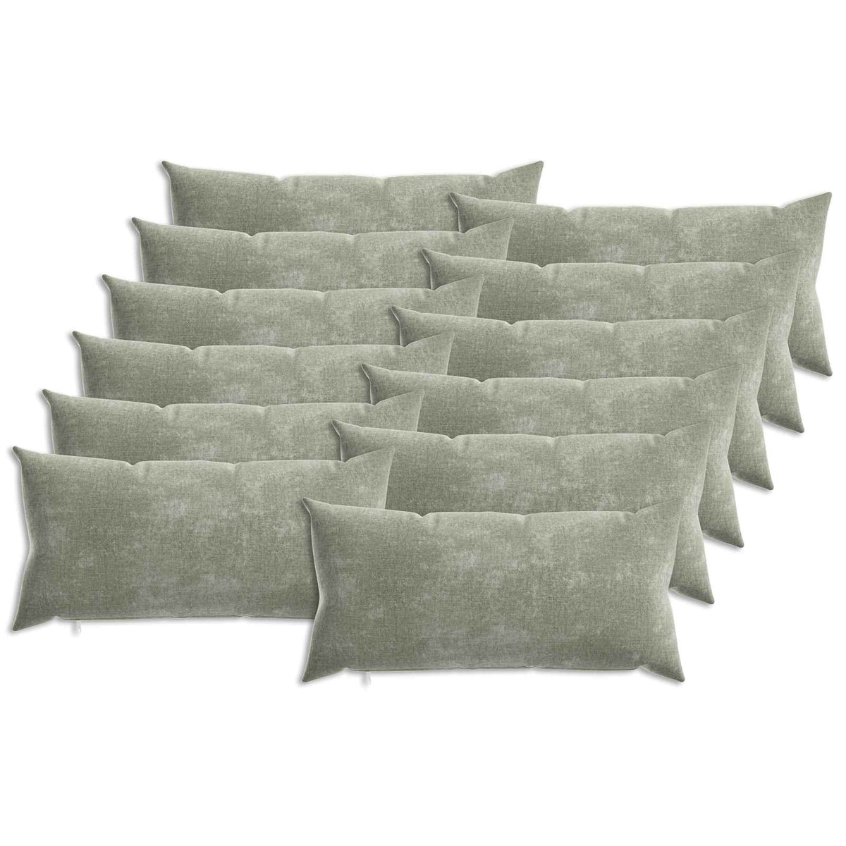 Cushion Cover 12 pcs HEERLEN Green 40 x 80 cm Chenille Fabric