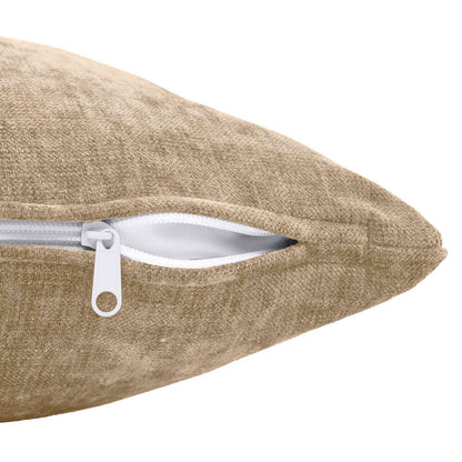 Cushion Cover 12 pcs HEERLEN Taupe 40 x 80 cm Chenille Fabric