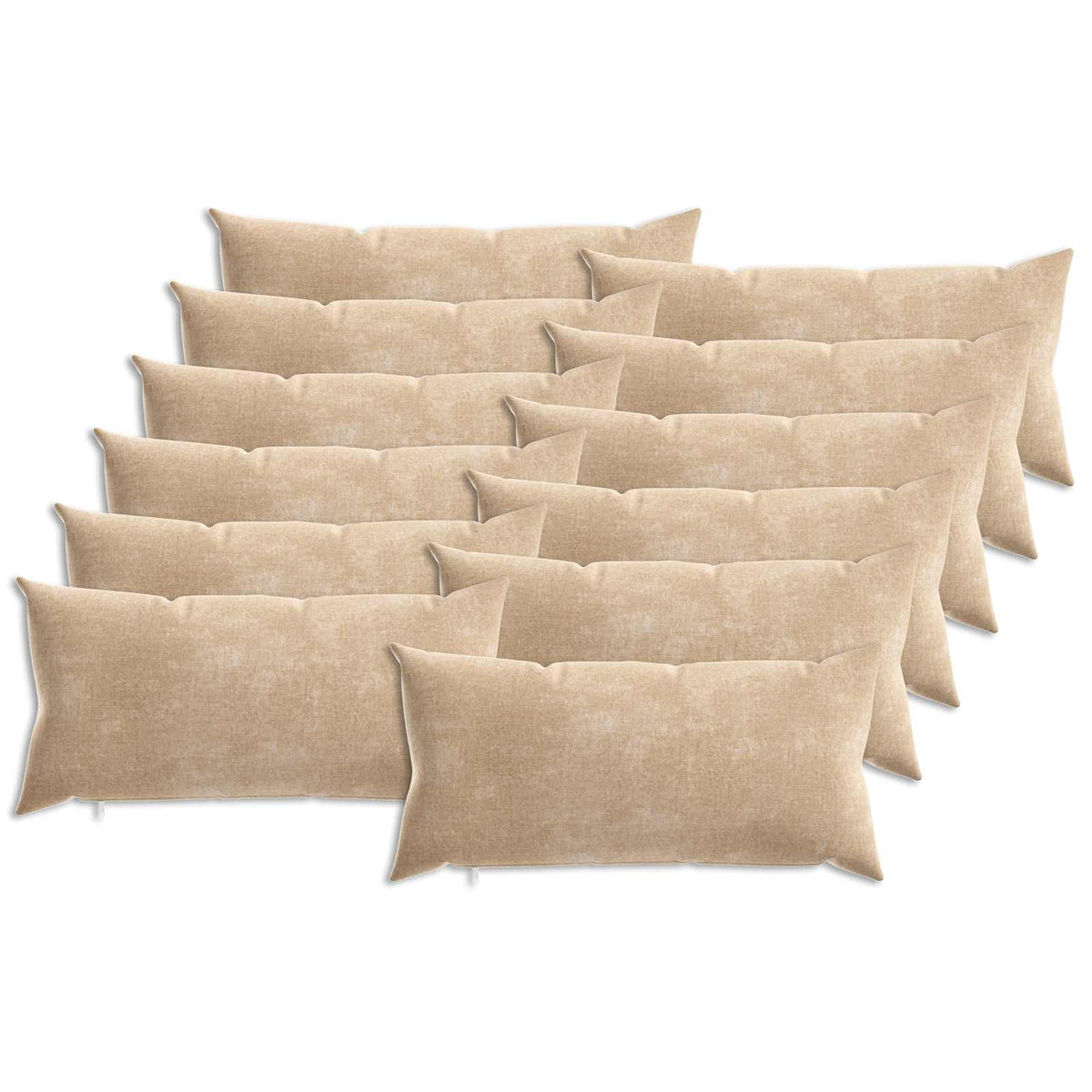 Cushion Cover 12 pcs HEERLEN Taupe 40 x 80 cm Chenille Fabric