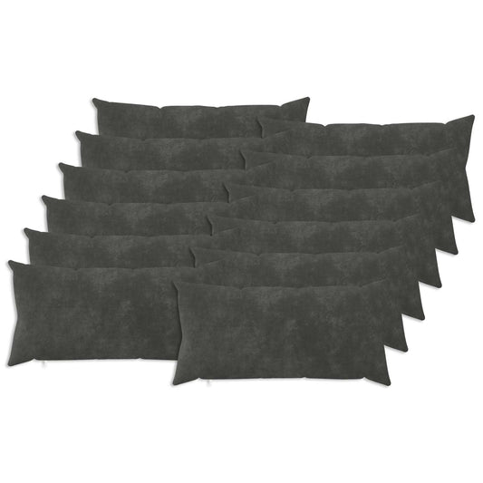 Cushion Cover 12 pcs HEERLEN Anthracite 40 x 80 cm
