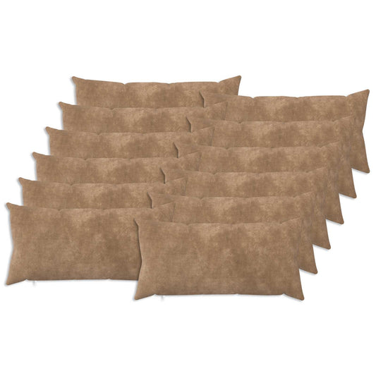 Cushion Cover 12 pcs HEERLEN Taupe 40 x 80 cm Microfiber Fleece