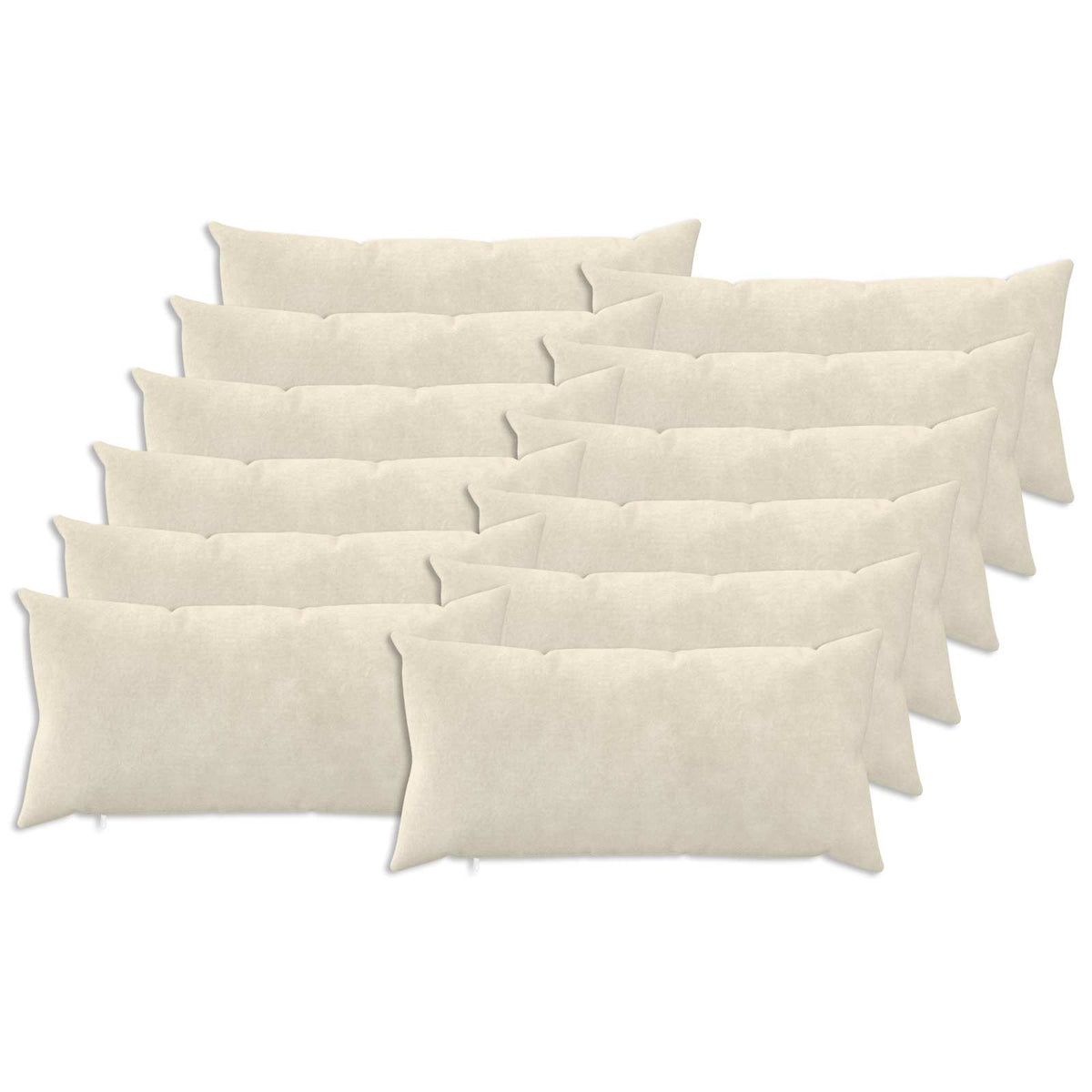 Cushion Cover 12 pcs HEERLEN Cream 40 x 80 cm Microfiber Fleece